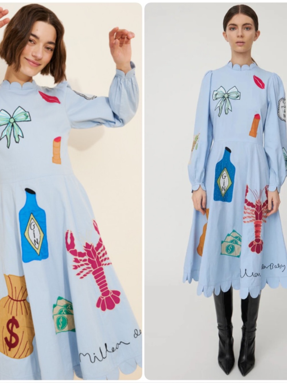 Stella Nova Million Dollar Baby Circus Embellished Long Sleeve Midi Dress